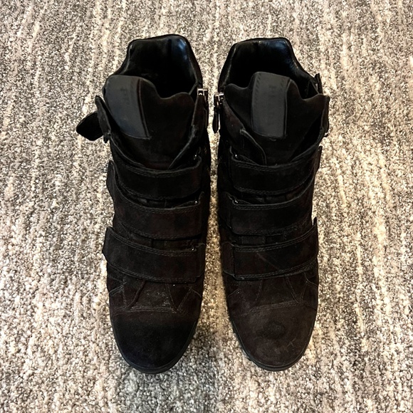 Prada Sport Scamosciato Black Suede Wedge Bootie Size 38 - Picture 1 of 15